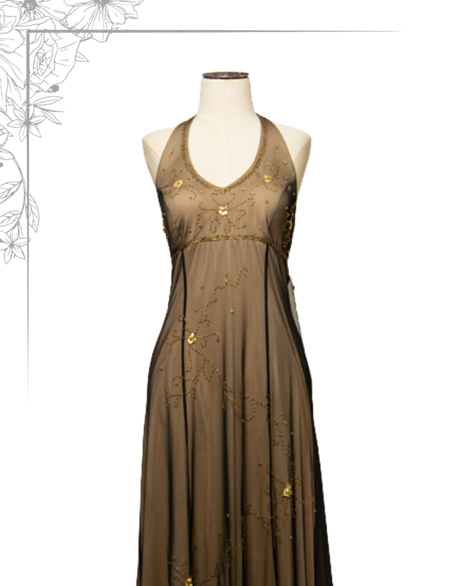 Gold floor length dress