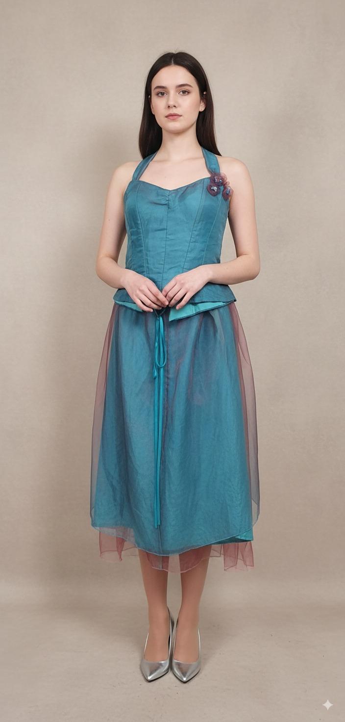 Blue corset set