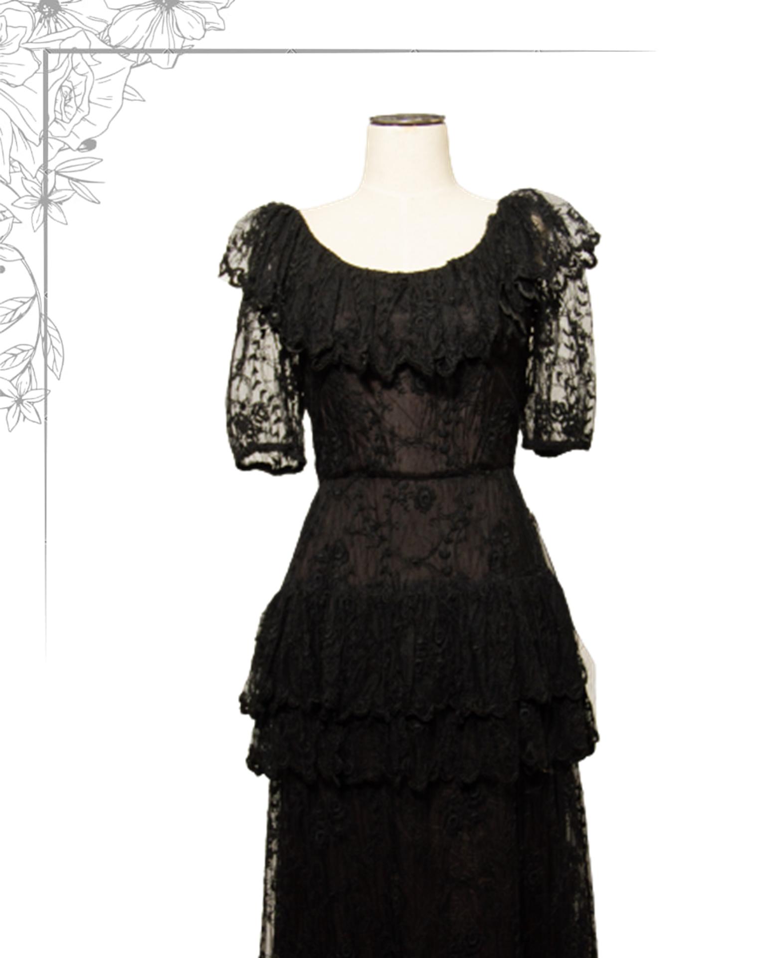 Lace Black floor length dress