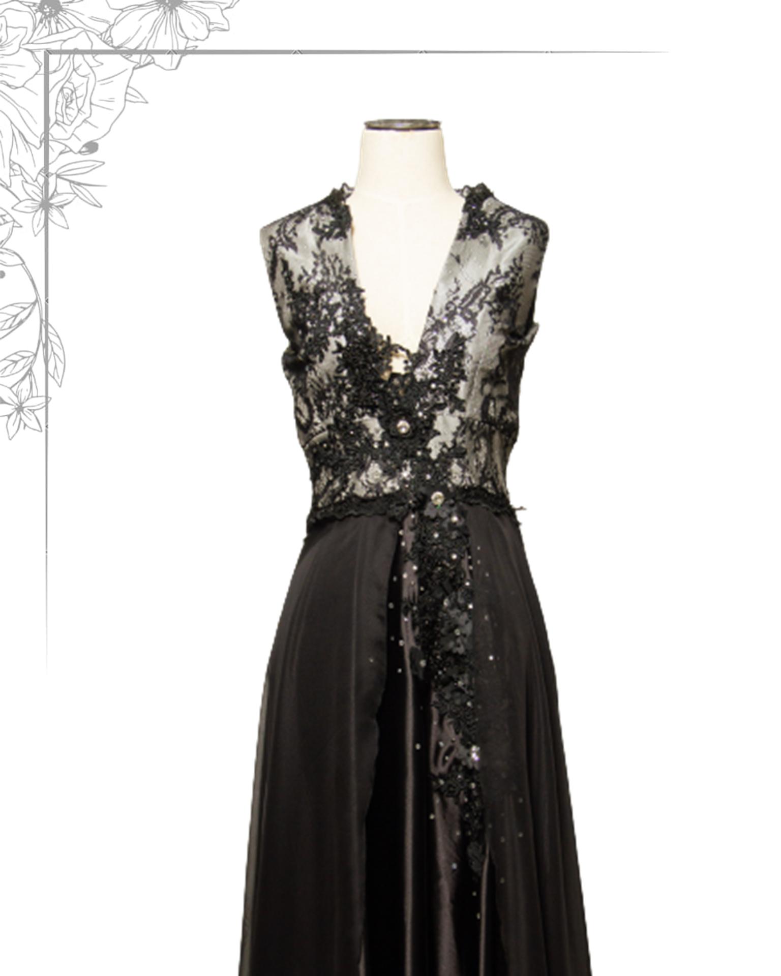 Black floor length dress