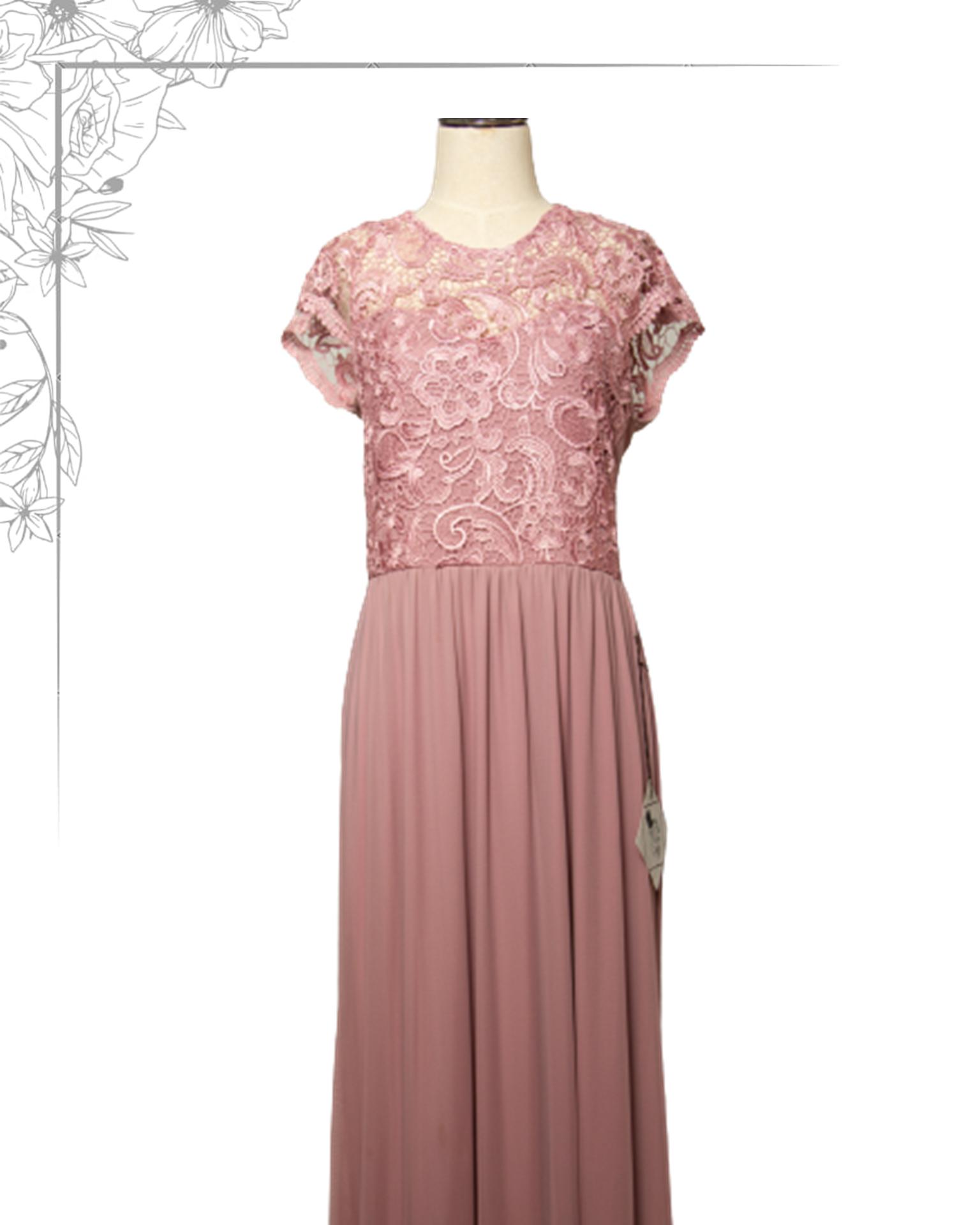 pink floor length dress