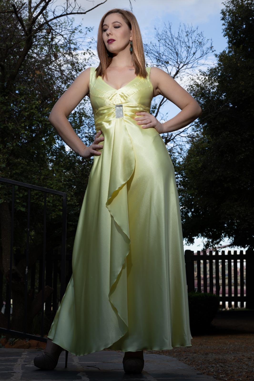 Yellow floor length dress