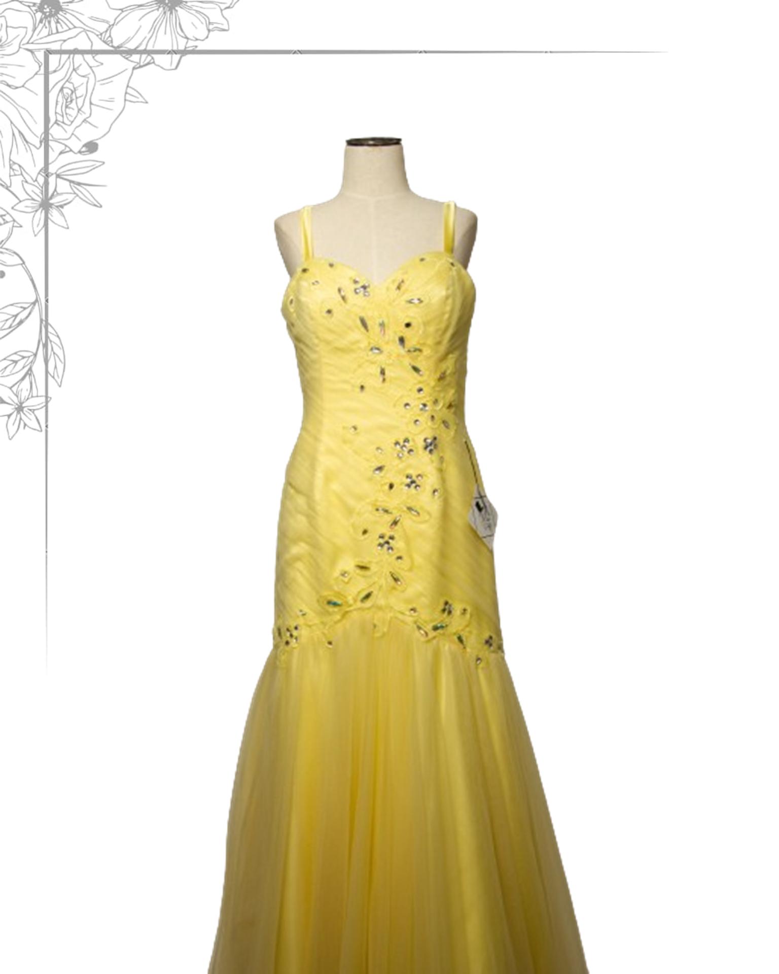 Yellow floor length dress