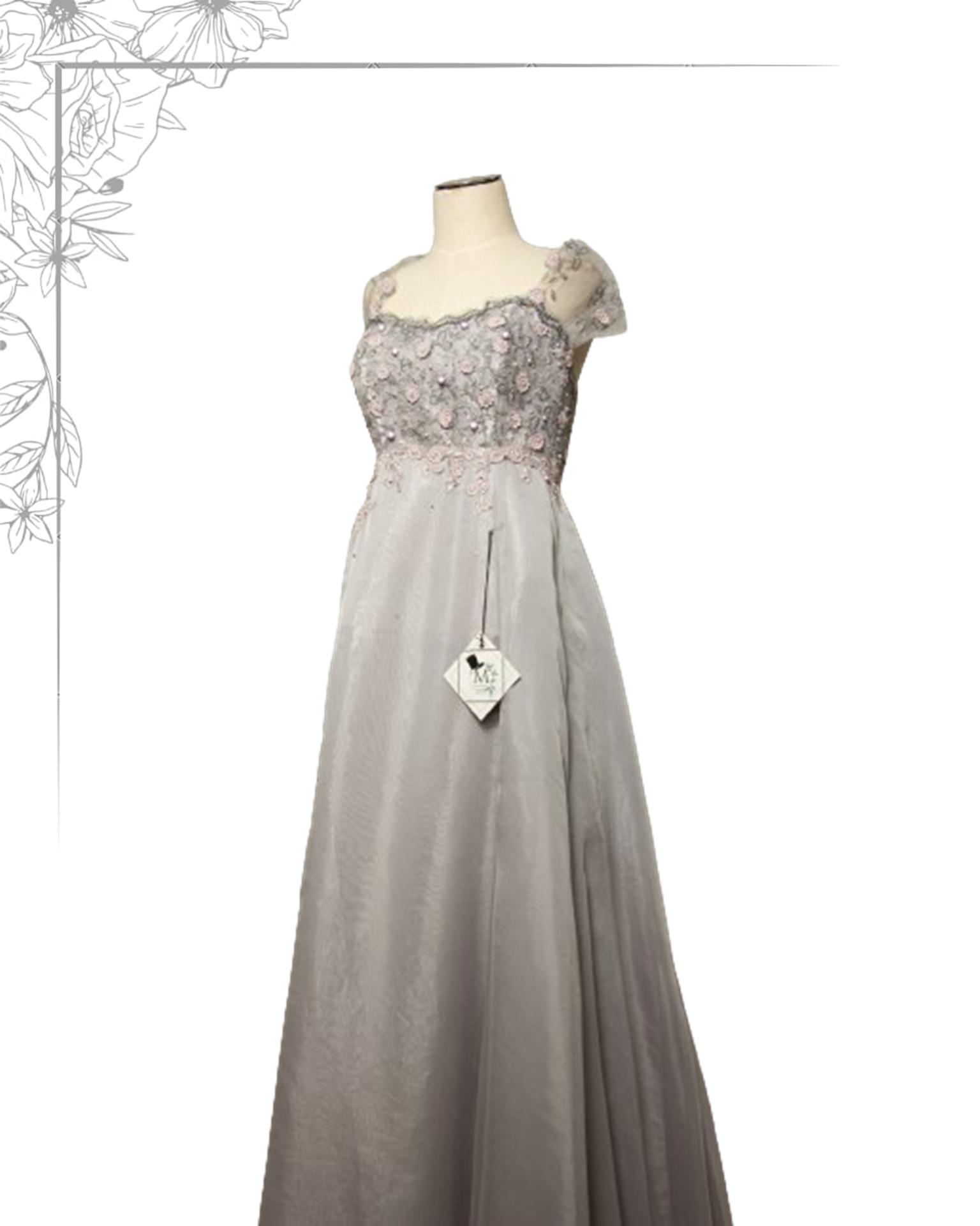 Silver floor length dress