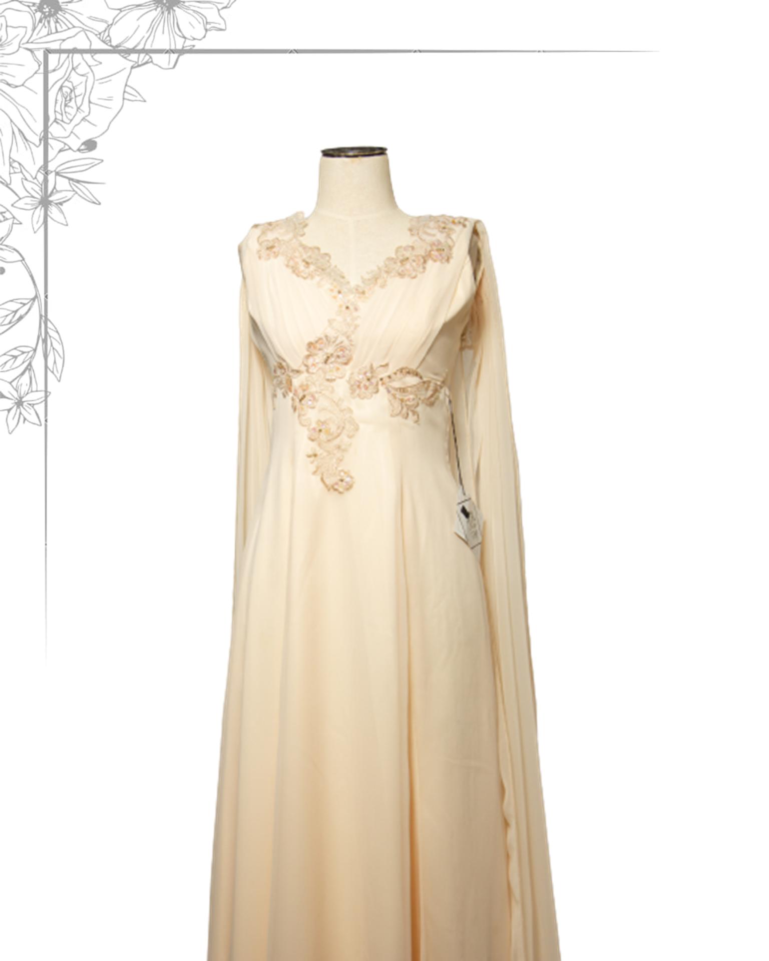 Beige floor length dress