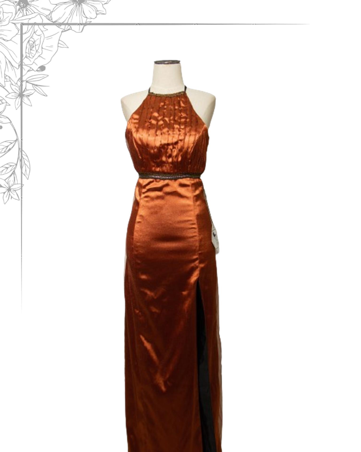 Orange floor length dress