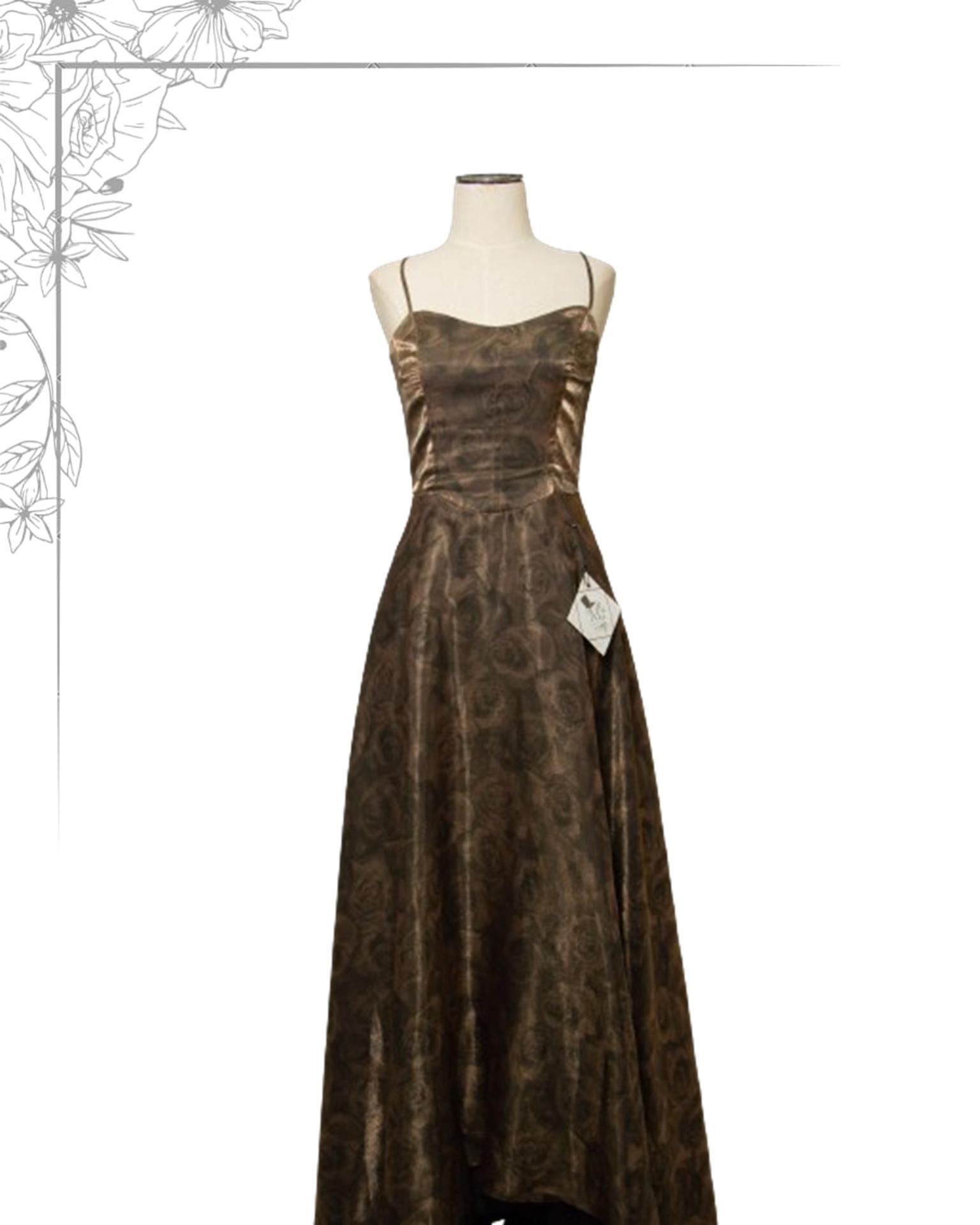 Gold floor length dress