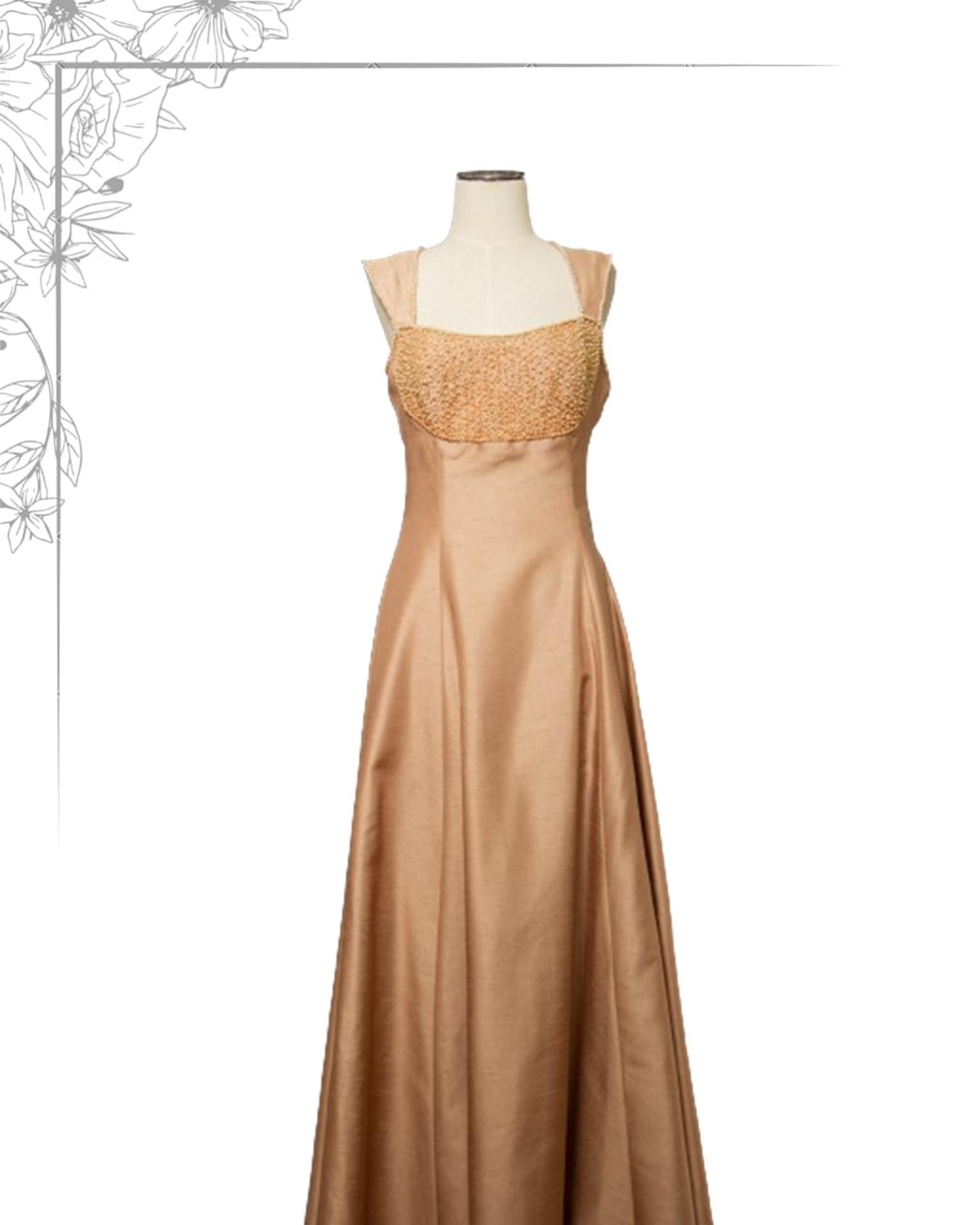 Gold floor length dress