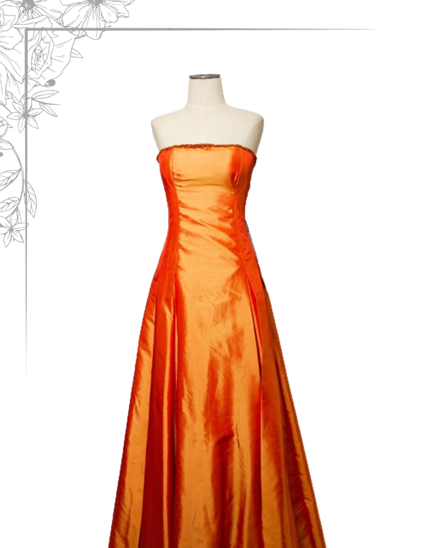 Orange floor length dress