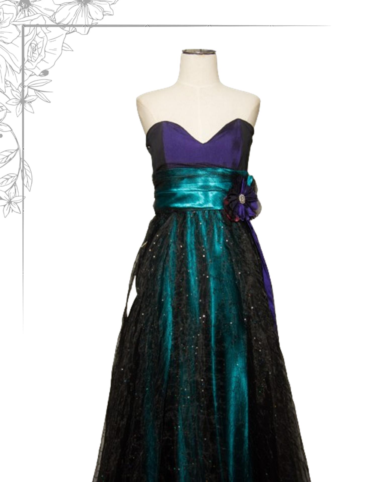 Green floor length dress