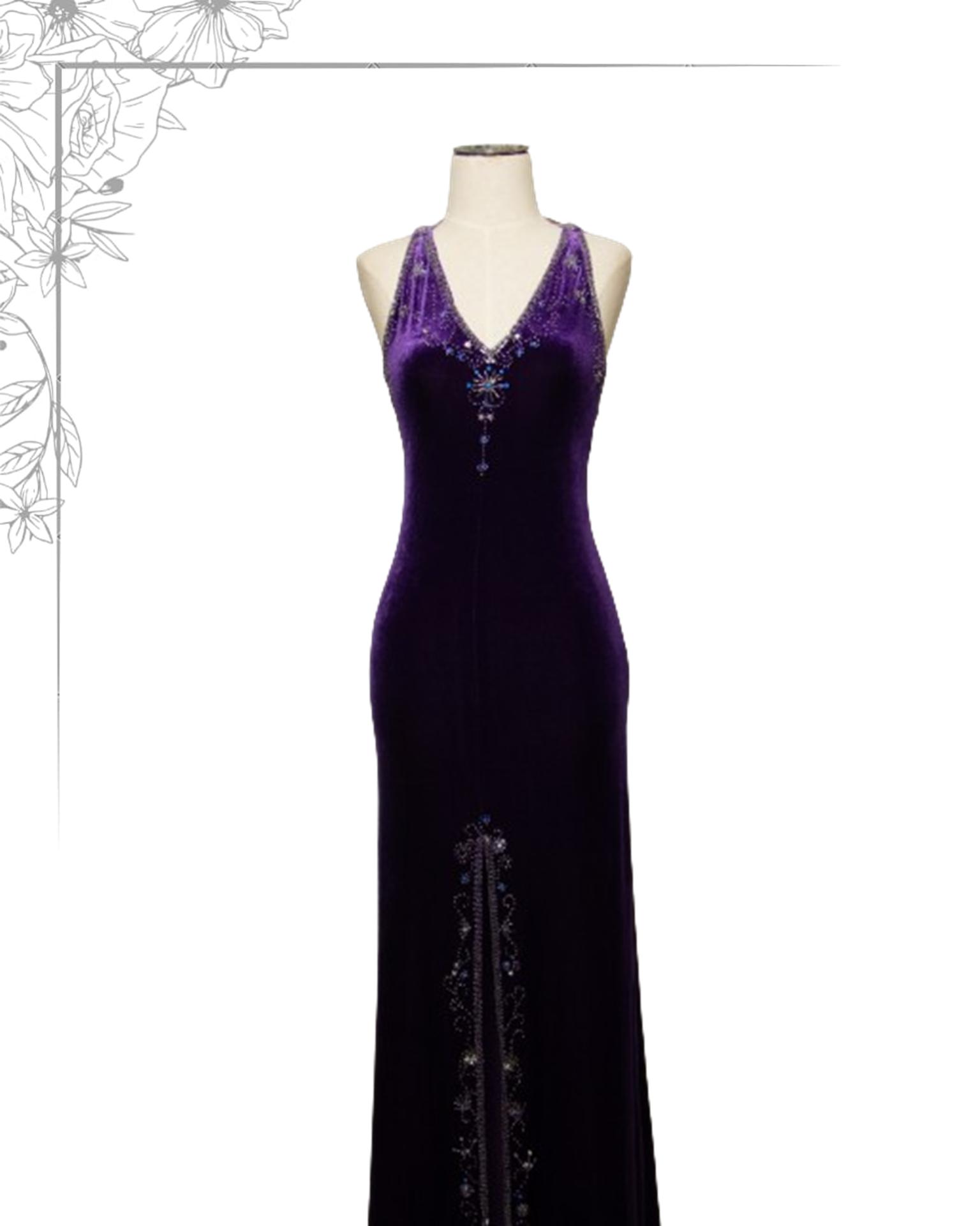 Purple floor length dress
