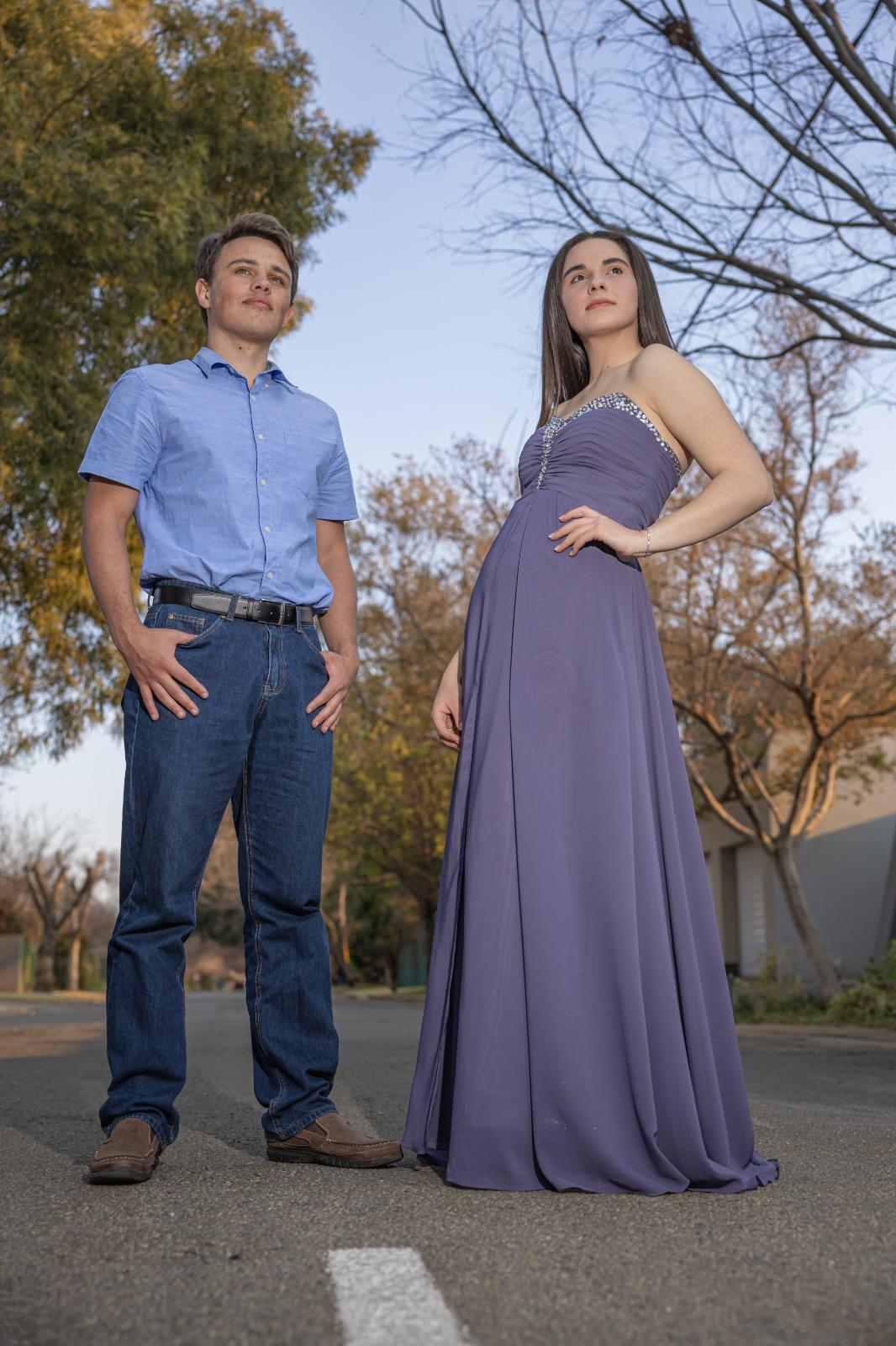 Purple floor length dress