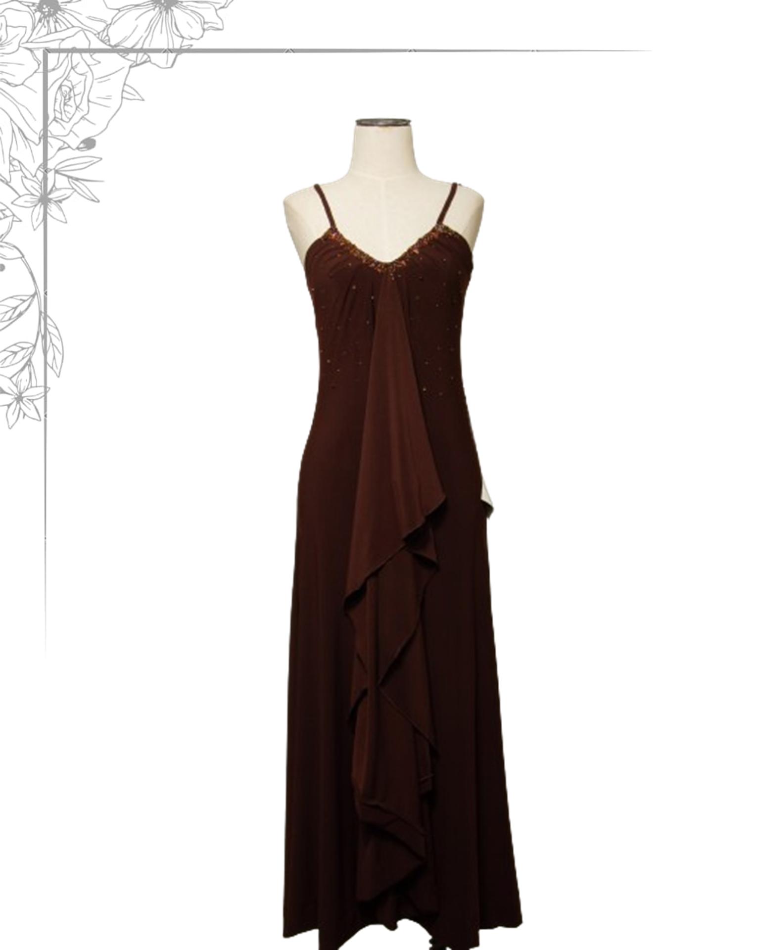 Brown floor length dress