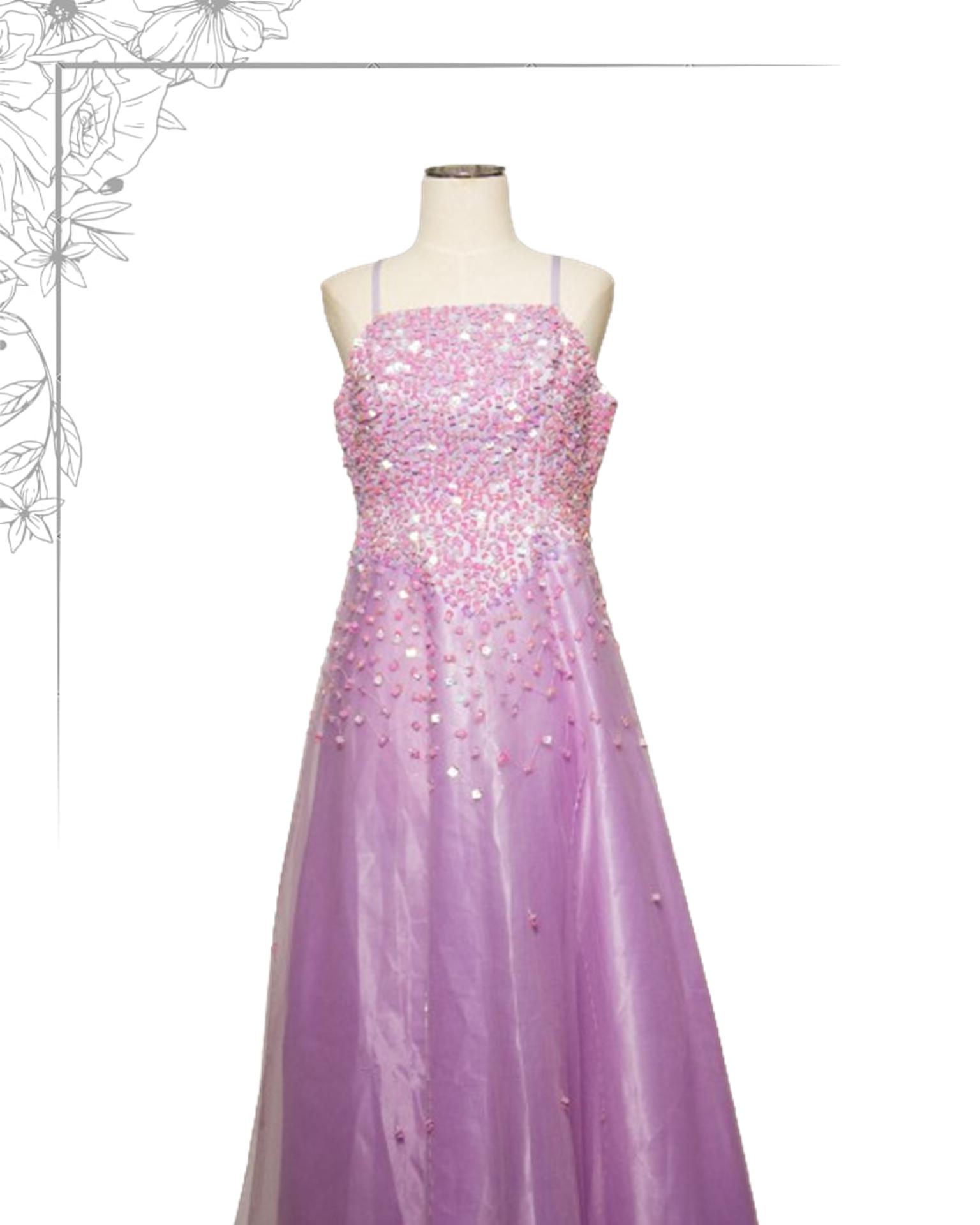 Purple floor length dress