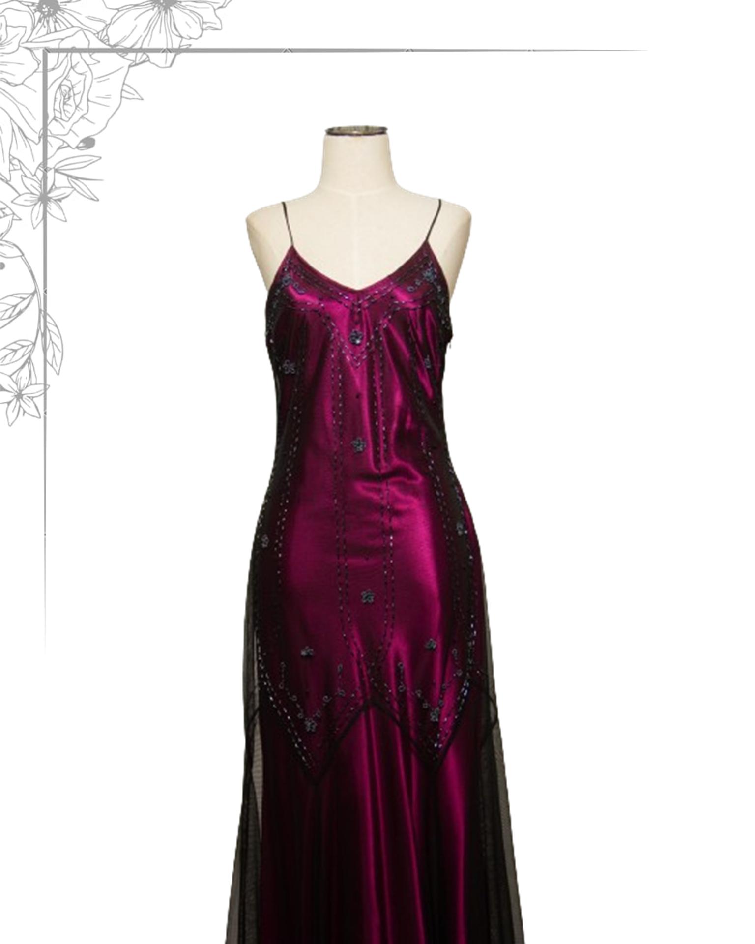 Purple floor length dress