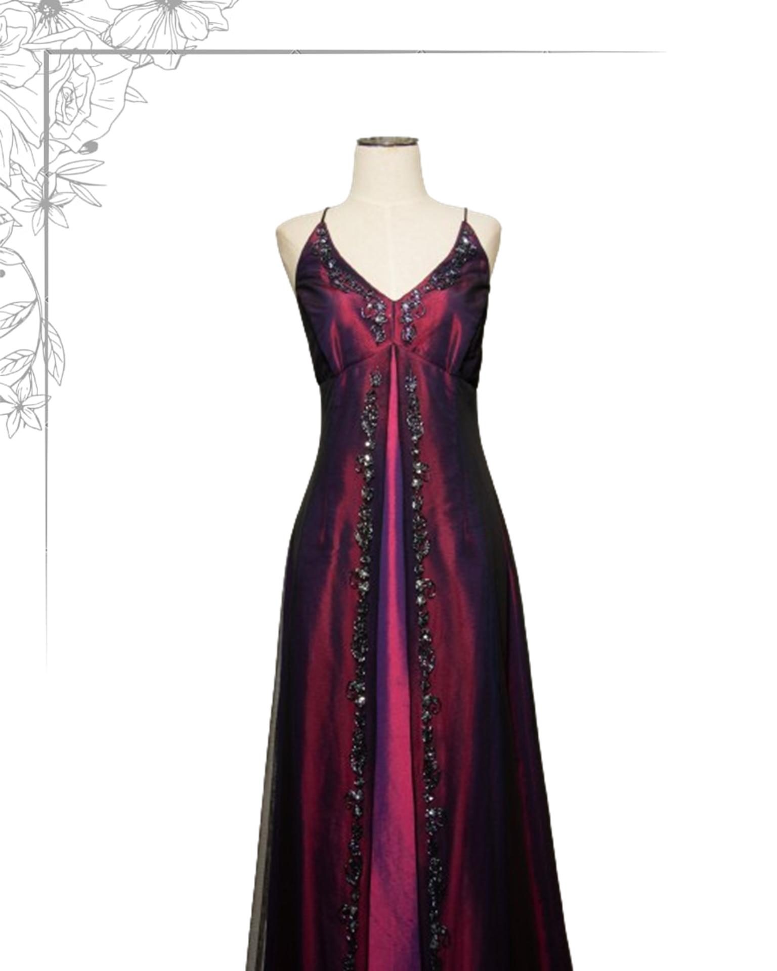 Purple floor length dress