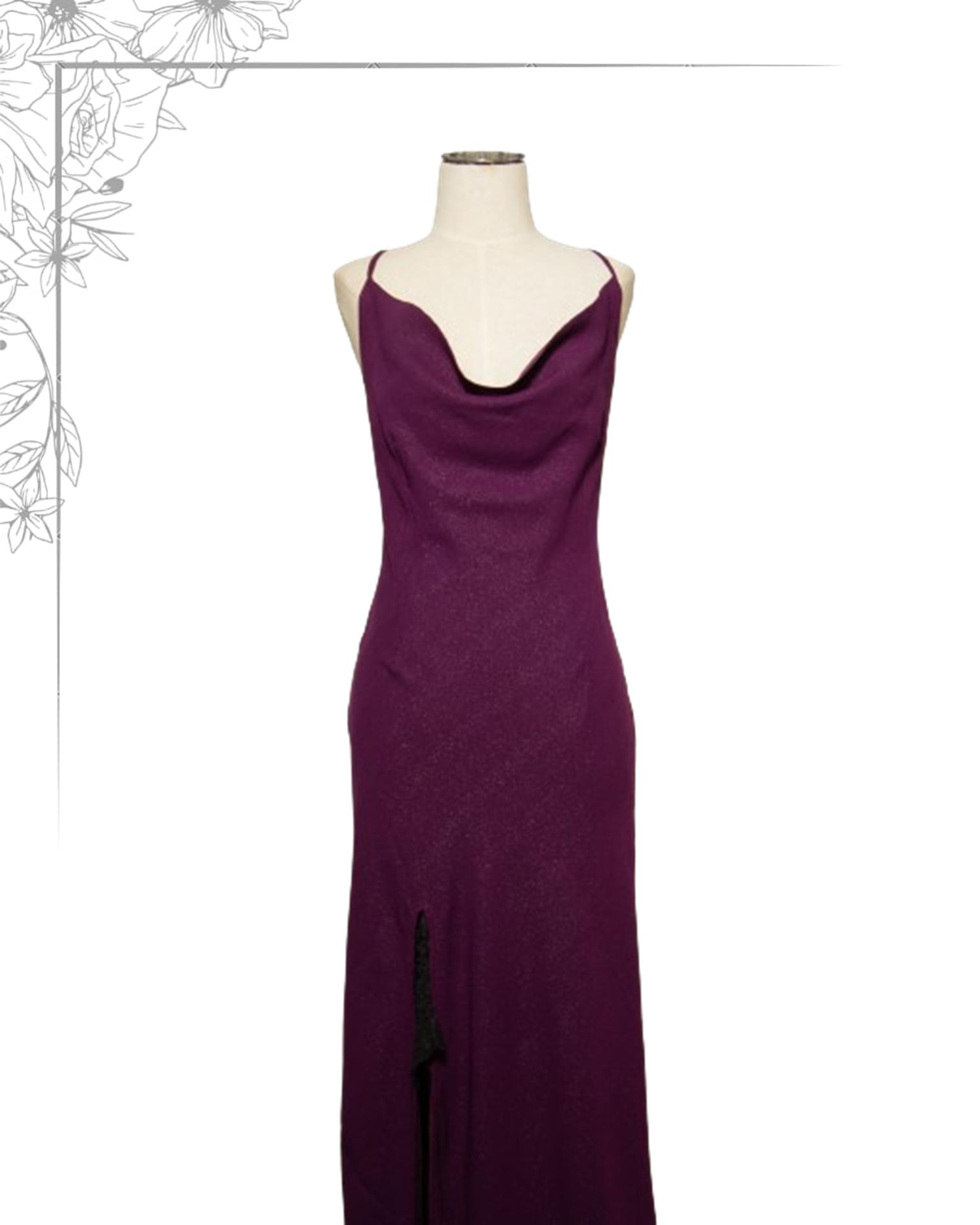Purple floor length dress