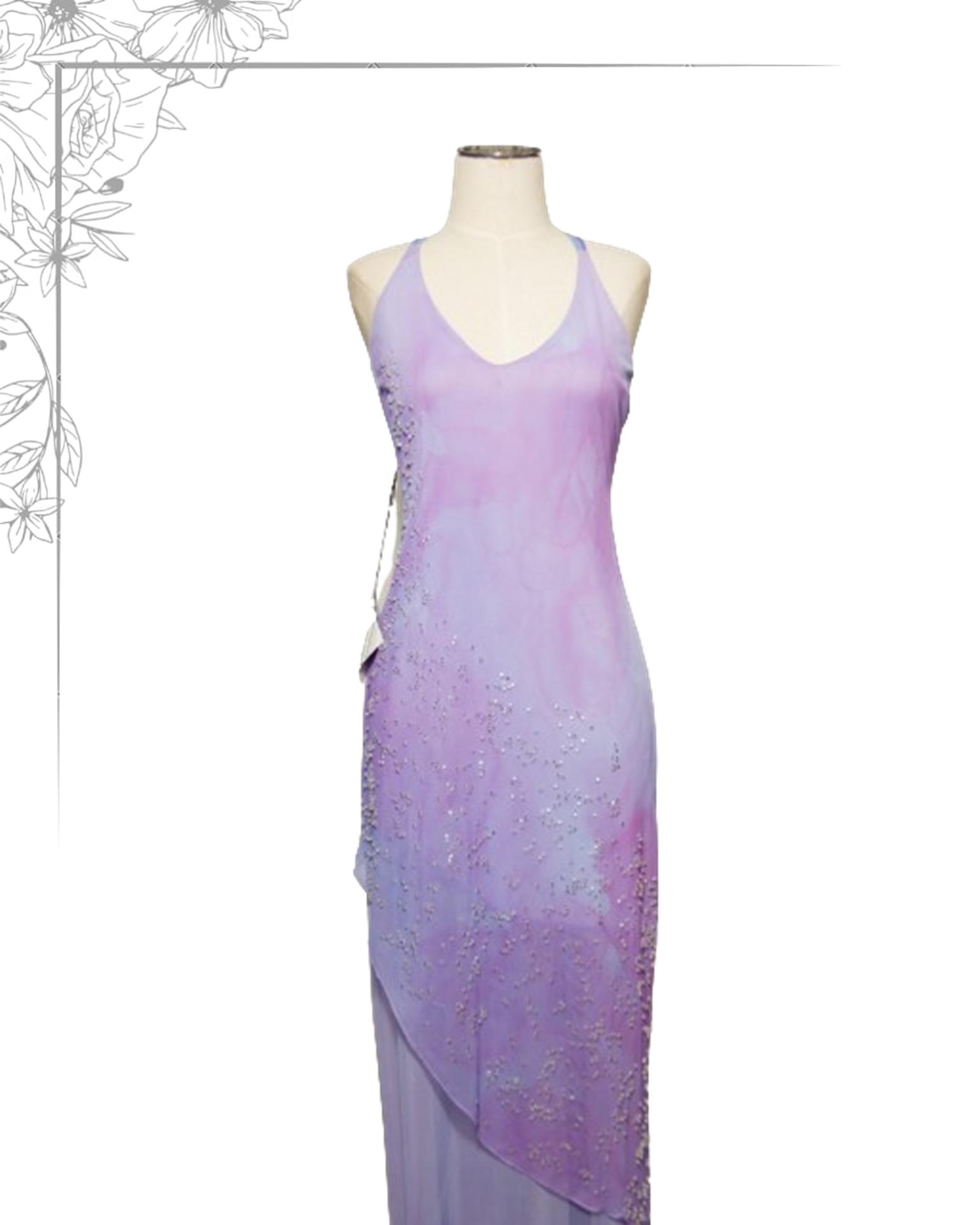 Purple floor length dress